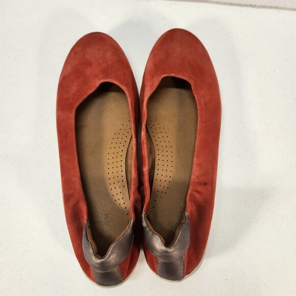 Caslon Bella Leather Suede Ballet Slip-On Flat Preppy Burgundy Women's Size 8.5M - Picture 7 of 13